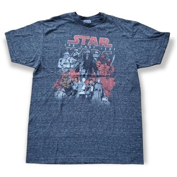 Star Wars Other - Star Wars The Last Jedi Mens Shirt Rey‎ Kylo Ren Group Shot Gray T-Shirt Large